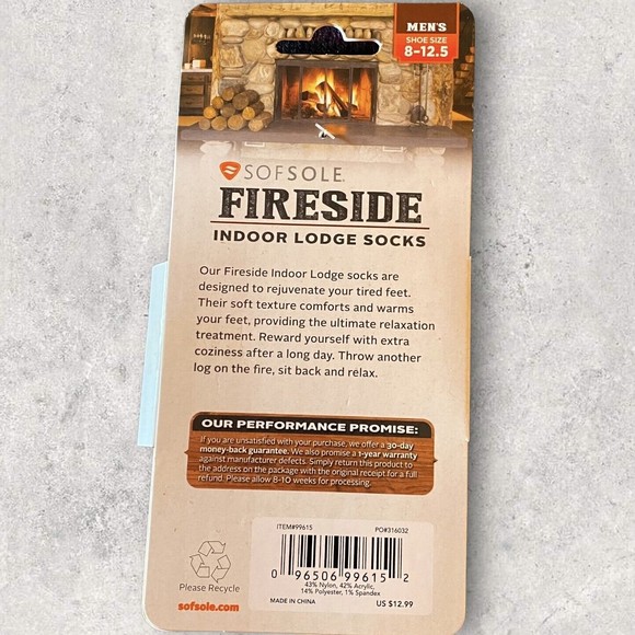 Mens Sofsole Black/Purple Fireside Indoor Lodge Socks Fits Shoe Size 8-12.5 - Picture 4 of 5